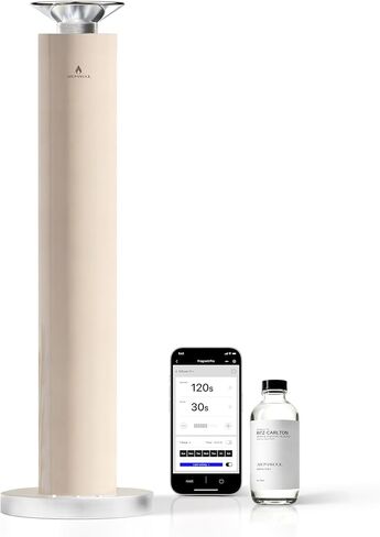 Wireless Rechargeable Hotel Scent Diffuser Starter Kit - Alloy Atomization System,Waterless Oil Diffuser, 1500 Sq Ft Coverage, Including 120ml Essential Oil, for Home, Large Room, Spa, Cream in Saudi Arabia