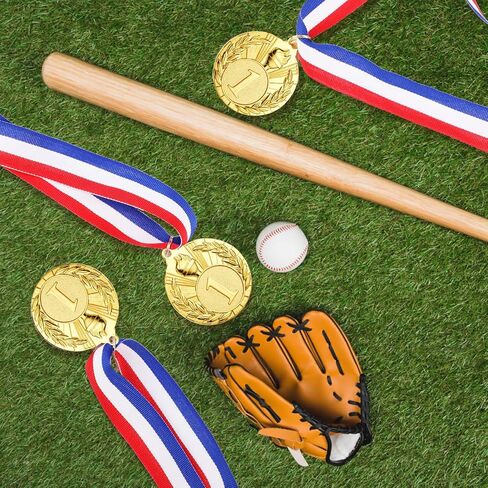 Hianjoo 12 Pcs Gold Medals for Awards, 1st Place Award Medal for Teens Adults, Torch Metal Award Medals with Neck Ribbons for Tournaments, Competitions, Sports, 2 inch in Saudi Arabia
