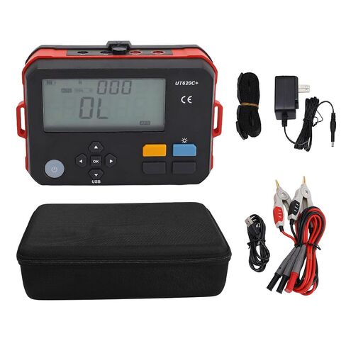 Garosa Digital DC مقاومة منخفضة متر Micro Ohm Milliohm Microhmmeter 0.001m-300 499 تخزين البيانات USB نوع C اتصال مع شاشة LED بإضاءة خلفية لاختبار محرك الأسلاك (قابس الولايات المتحدة 100-240 فولت) in Saudi Arabia