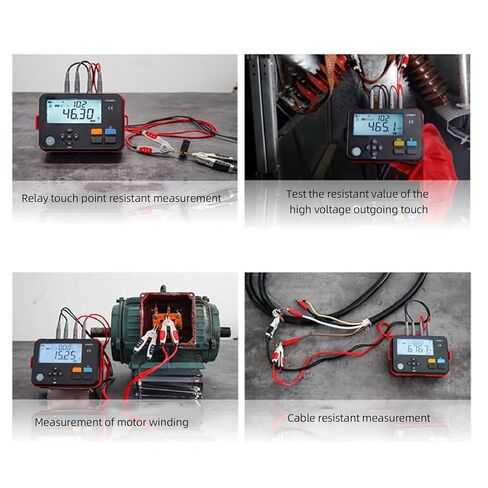 Garosa Digital DC مقاومة منخفضة متر Micro Ohm Milliohm Microhmmeter 0.001m-300 499 تخزين البيانات USB نوع C اتصال مع شاشة LED بإضاءة خلفية لاختبار محرك الأسلاك (قابس الولايات المتحدة 100-240 فولت) in Saudi Arabia