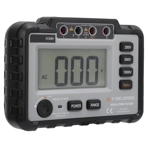 VC60B Digital Megohmmeter, Insulation Te with LCD Back, Handheld Portable Megohmmeter for Motors, Cables, Facilities, 500V Test Vol, Includes Test s and s in Saudi Arabia