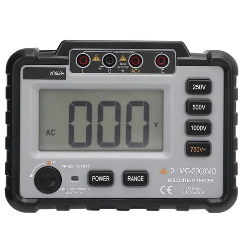 VC60B Digital Megohmmeter, Insulation Te with LCD Back, Handheld Portable Megohmmeter for Motors, Cables, Facilities, 500V Test Vol, Includes Test s and s in Saudi Arabia