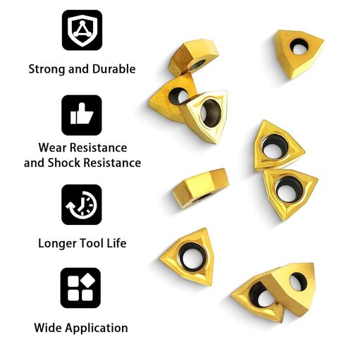 20 قطعة من إدراجات الكربيد، WCMT06T304 (WCMT32.51) مخرطة CNC بديلة من الكربيد لحامل أدوات الخراطة القابلة للفهرسة in Kuwait