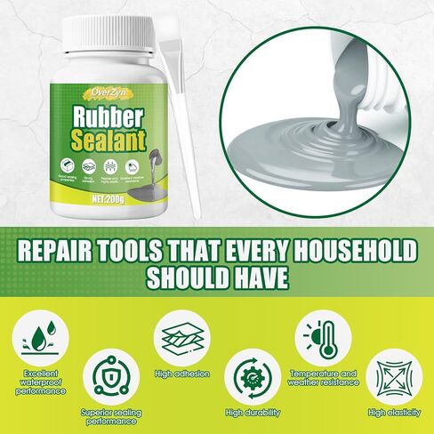 7 OZ Liquid Rubber Waterproof sealant, Rubberized Paint with High Elasticity and Ductility, it is Suitable Suitable for Roofs, Cracks, Walls, and Any Repairs, Etc, Gray in Kuwait