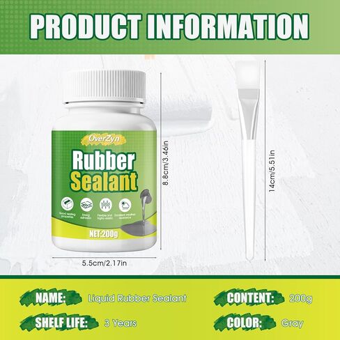 7 OZ Liquid Rubber Waterproof sealant, Rubberized Paint with High Elasticity and Ductility, it is Suitable Suitable for Roofs, Cracks, Walls, and Any Repairs, Etc, Gray in Kuwait