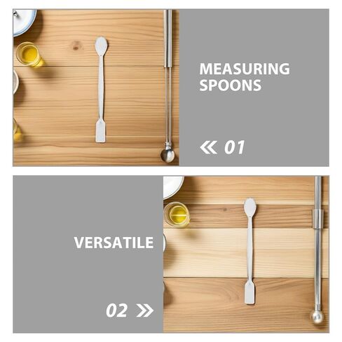 INOOMP 10pcs Stainless Steel Lab Spatulas Sampler Micro Spoon Double Ended Tiny Spoons Spatulas Sampling Scoop for Powders Reagent Medicine in Saudi Arabia