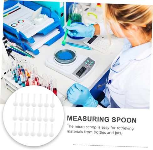 100pcs Plastic Smidgen Powder Measuring Spoons Small Laboratory Scoops for Medicine Cosmetics Cooking Kitchen Use Ergonomic Handle Compact and Easy to Clean in Saudi Arabia