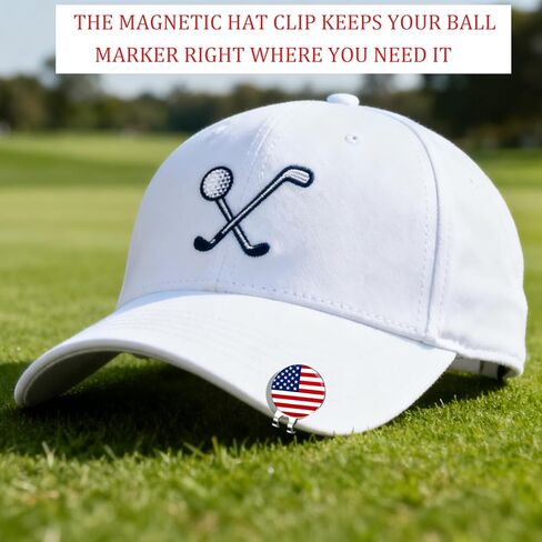 WIGERLON Golf Divot Tool and Ball Marker Set,Divot Repair Tool with Ball Marker(1pcs Divot Tool,2 Set Golf Hat Clip with Enamel Magnetic Ball Marker) in Kuwait