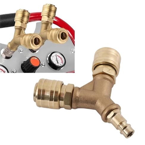 Upgraded Compressed Air Distributor 2-Way with 2 Couplings NW7.2 1/4-Inch AG Air Hoses Quick Coupling Distributor Brass in Saudi Arabia