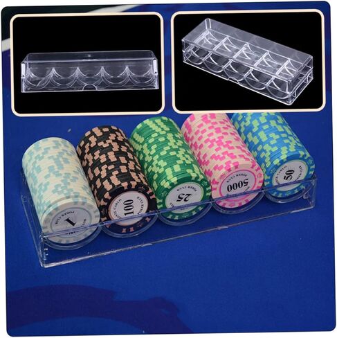 حامل رقائق البوكر من BESPORTBLE لـ 100 شريحة للعب ليلاً والحفلات، صندوق تخزين أكريليك قوي in Kuwait