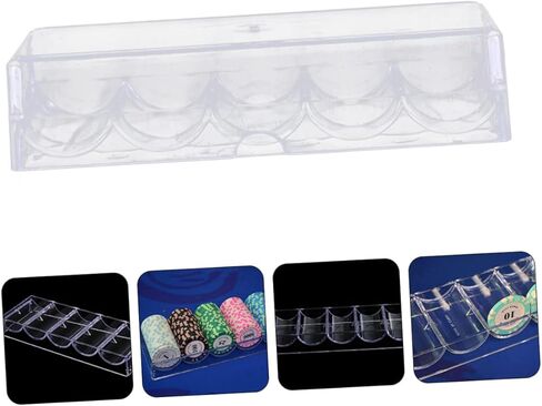 حامل رقائق البوكر من BESPORTBLE لـ 100 شريحة للعب ليلاً والحفلات، صندوق تخزين أكريليك قوي in Kuwait