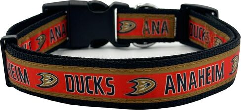 NHL PET Collar Anaheim Ducks Dog Collar, Size Large Hockey Team Collar for Dogs & Cats. A Shiny & Colorful Dog & Cat Collar Licensed by The NHL in Saudi Arabia