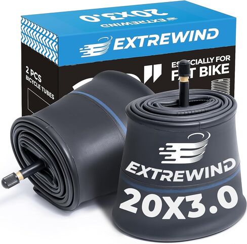 20x3.0 (70/90-406) (2-PCS) Heavy Duty Bike Tubes Premium Butyl Rubber with Schrader Valve 40mm Inner Tubes Compatible for 20 x 3.0 20x3.25 20x3.5 E-Bike/Electric/Mountain Fat Bike Tires Tubes(E-001) in Saudi Arabia