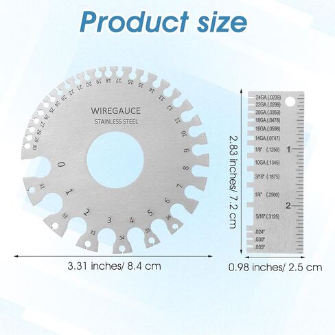 أداة قياس الأسلاك 2 حزمة الفولاذ المقاوم للصدأ الصفائح المعدنية قياس سمك أداة المحمولة عالية الدقة سلك لحام قياس المواد مقاييس مطلي حجم أدوات التفتيش in Kuwait