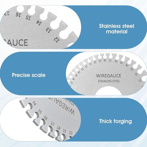 أداة قياس الأسلاك 2 حزمة الفولاذ المقاوم للصدأ الصفائح المعدنية قياس سمك أداة المحمولة عالية الدقة سلك لحام قياس المواد مقاييس مطلي حجم أدوات التفتيش in Kuwait