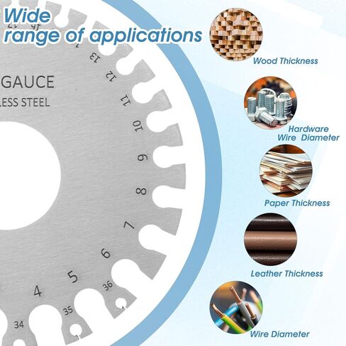 أداة قياس الأسلاك 2 حزمة الفولاذ المقاوم للصدأ الصفائح المعدنية قياس سمك أداة المحمولة عالية الدقة سلك لحام قياس المواد مقاييس مطلي حجم أدوات التفتيش in Kuwait