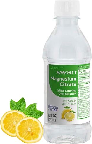 Magnesium Citrate, Oral Solution, Natural Lemon Flavor - Laxatives for Constipation Fast Acting. Laxatives for Constipation, Stool Softeners, Citrato de Magnesio (1) (10 Fl Oz (Pack of 1) in Saudi Arabia