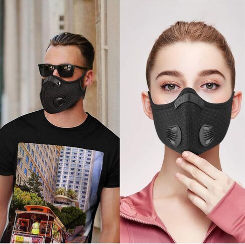Facemask Loops Painter Face Dust Mask,Reusable Extra with 8 Activated Carbon Filters 2 valves for Woodworking Mowing Grinding in Saudi Arabia