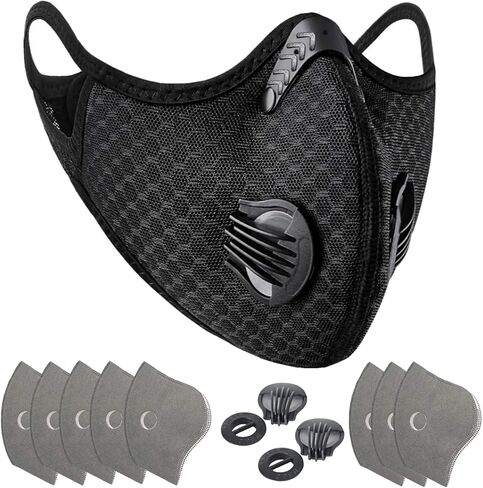 Facemask Loops Painter Face Dust Mask,Reusable Extra with 8 Activated Carbon Filters 2 valves for Woodworking Mowing Grinding in Saudi Arabia