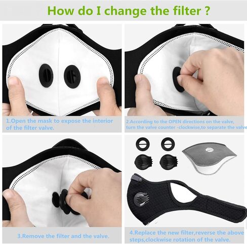 Facemask Loops Painter Face Dust Mask,Reusable Extra with 8 Activated Carbon Filters 2 valves for Woodworking Mowing Grinding in Saudi Arabia