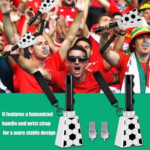 أجراس البقر الكبيرة والمقابض، 2 عبوة من أجراس البقر للمناسبات الرياضية، أجراس البقر مقاس 10 بوصة لصانعي الضوضاء العالية، أجراس الهتاف، صانعي الضوضاء لكرة القدم، ألعاب البيسبول، ملاعب مدرسة التخرج، أبيض in Kuwait