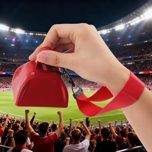 REMAGIC Metal Cowbell 3 Inch, 4Pcs Metal Steel Cow Bells Wrist Strap Cheering Loud Noise Makers Hand Percussion Music Cow bell, Instrument Cowbell for Football Games, Sporting Event, Party Concert in Saudi Arabia