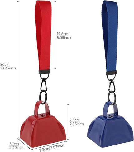REMAGIC Metal Cowbell 3 Inch, 4Pcs Metal Steel Cow Bells Wrist Strap Cheering Loud Noise Makers Hand Percussion Music Cow bell, Instrument Cowbell for Football Games, Sporting Event, Party Concert in Saudi Arabia