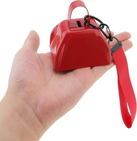 REMAGIC Metal Cowbell 3 Inch, 4Pcs Metal Steel Cow Bells Wrist Strap Cheering Loud Noise Makers Hand Percussion Music Cow bell, Instrument Cowbell for Football Games, Sporting Event, Party Concert in Saudi Arabia