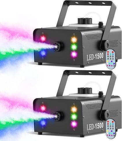 آلة الضباب RGB بقدرة 1200 وات، 6 مصابيح LED ملونة للاستخدام الداخلي/الخارجي لآلة الدخان، مثالية للحفلات وحفلات الزفاف وتأثيرات المسرح in Kuwait