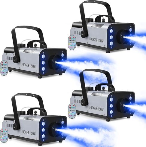 1200W RGB Fog Machine, 6 Colorful LED Lights for Smoke Machine Indoor/Outdoor Use, Perfect for Parties, Weddings, and Stage Effects in Saudi Arabia