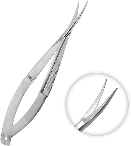 Noyes Micro Iris/Castroviejo Scissor 4.50" curved Ophthalmic Surgical Instruments Spring Action Extra Sharp Iris Scissor Veterinary ENT Dermatology Embroidery Craft Scissors in Saudi Arabia