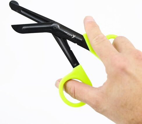 Lightning X | 7.5" Trauma Shears | Fluorescent Yellow Stainless Steel w/Fluoride Coating for Nurse, EMT & First Responders (Fluorescent Yellow) in Saudi Arabia