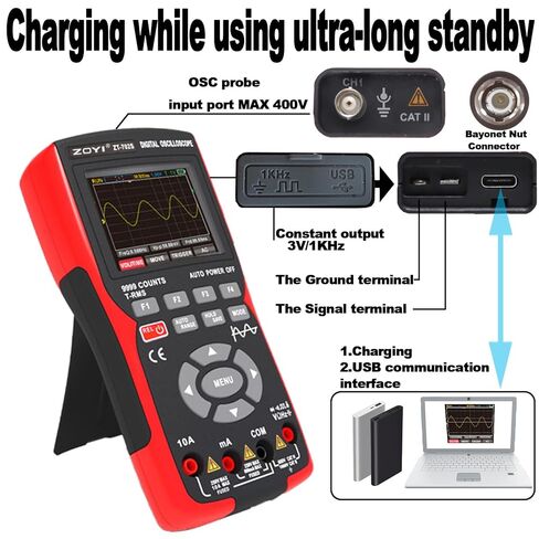 Oscilloscope Multimeter 702 Handheld Digital multimeter with True RMS, 48MSa/s Sampling Rate, 10MHz Bandwidth in Kuwait