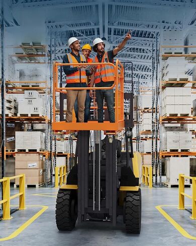 قفص أمان للرافعة الشوكية 36 بوصة × 36 بوصة، 1800 رطل كحد أقصى. سلة رجل الرافعة الشوكية ذات 4 عجلات، منصة عمل رافعة شوكية جوية من الفولاذ الثقيل لرفع اللودر in Kuwait