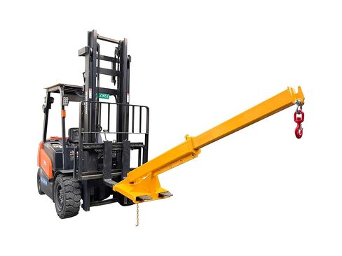 6600LB Forklift Mobile Crane, 12FT Maximum Extension Arm Attachments, Adjustable Angle Jib Boom Crane, W/Telescopic Boom and Hook, for Forklift Towing Handling in Kuwait