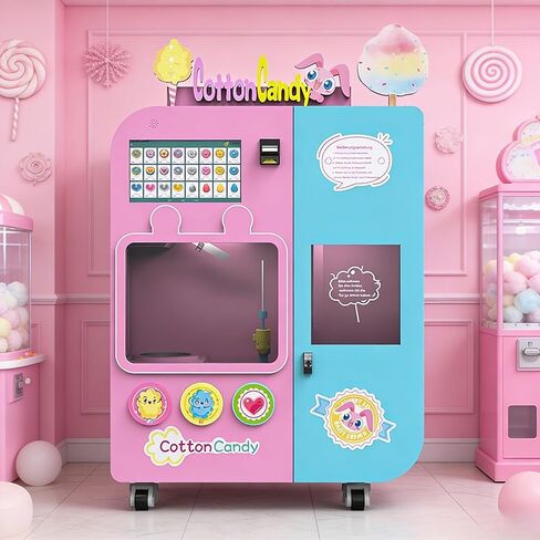 Cinema & Mall Cotton Candy Vending Machine Fully Automatic Self-Service Fluffy Treat Maker High Capacity Consistent Output for Movie Theaters, Shopping Malls and Entertainment Complexes in Saudi Arabia