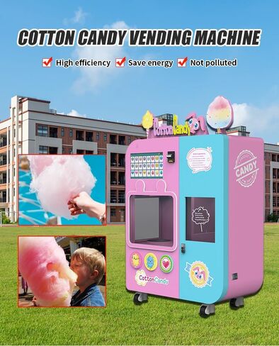 Cinema & Mall Cotton Candy Vending Machine Fully Automatic Self-Service Fluffy Treat Maker High Capacity Consistent Output for Movie Theaters, Shopping Malls and Entertainment Complexes in Saudi Arabia