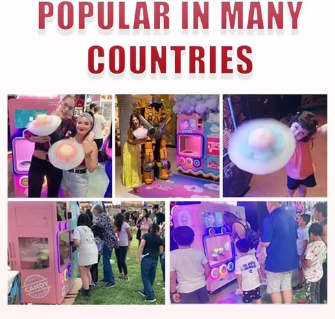 Automatic Commercial Cotton Candy Vending Machine Self-Service Fluffy Dessert Maker for Business Stable Quality Long Service Life Ideal for Various Catering and Retail Scenes in Saudi Arabia