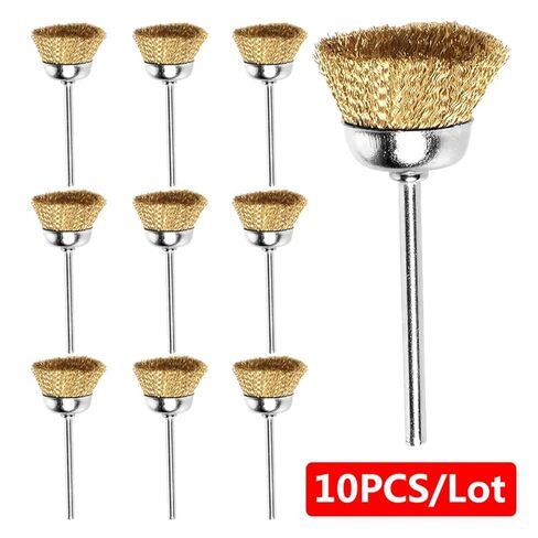 10 قطعة فرشاة تلميع عجلة 3 مللي متر عرقوب فرشاة سلك تلميع أدوات دوارة in Kuwait