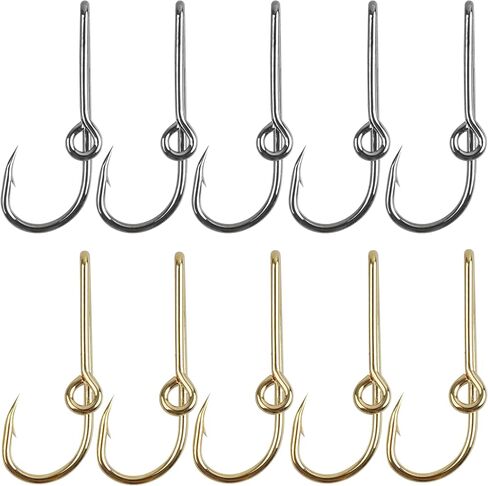 FUSIGO Fish Hook Hat Pins & Clips, 20pcs Fishing Hook Hat Tie Clasp Fashion Trend Hat Decoration Gold Black in Saudi Arabia