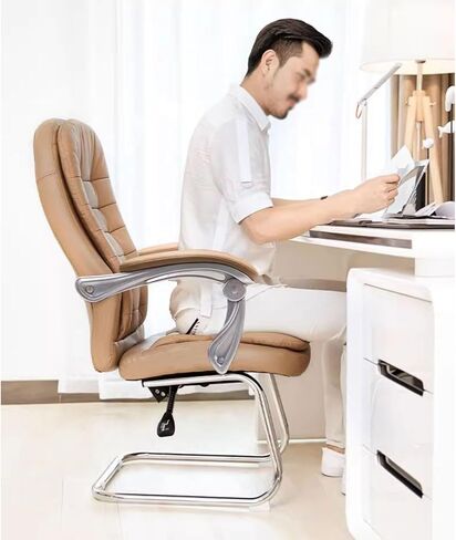 Classic Office Chair Bow-Shaped Computer Chair Conference Staff Office Chair Backrest Reclining Home Desk Chair Desk Task Chair in Saudi Arabia
