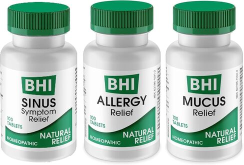MediNatura BHI Multi Symptom Flare-Up Defense Bundle Sinus Relief Tablets (100) Mucus Relief Tablets (100) + Allergy Relief Tablets (100) Homeopathic Relief - Fast-Acting, Quick-Dissolve in Saudi Arabia