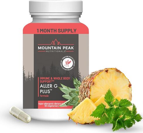 Mountain Peak Nutritionals Aller G Plus - Respiratory, Sinus, & Seasonal Allergy Support - w/Bromelain & Stinging Nettle - Promotes Healthy Immune Function (90 Vegetarian Capsules) in Kuwait
