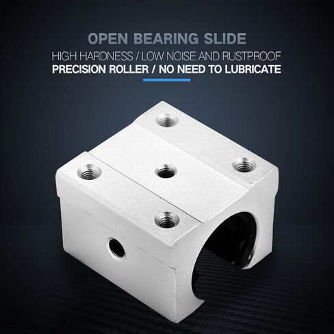 4Pcs SBR16UU Linear Ball Bearing Block Slide Linear Open Slide Rail Aluminum Open Motion 16mm Match High Speed for CNC Machines and 3D Printers Guide Rail in Saudi Arabia