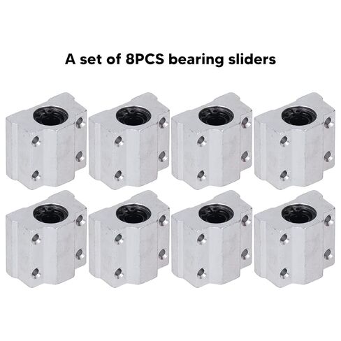 Linear Ball Bearing Slide Block 8PCS Aluminum Alloy Low Friction CNC Slide Block Smooth Motion Stable Bearing for 3D Printer Electronic Equipment Packaging Machinery in Saudi Arabia