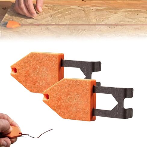 2PCS Rope Anchor Hook, Portable Chalk Line Anchor Hook with One-Handed Quick Locking Steel Pin, Instant Secure Fastening Tool for Carpentry Drywall DIY Home Renovation Framing Contractors in Saudi Arabia