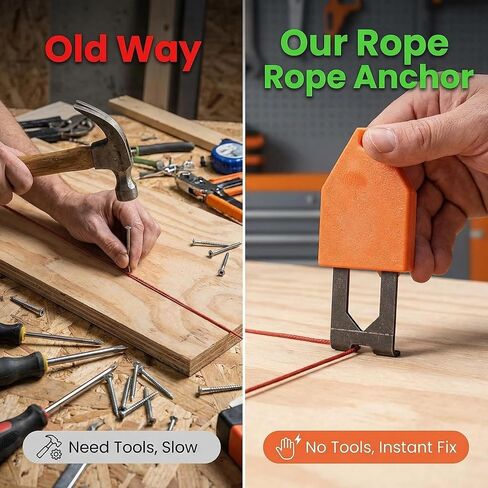 2PCS Rope Anchor Hook, Portable Chalk Line Anchor Hook with One-Handed Quick Locking Steel Pin, Instant Secure Fastening Tool for Carpentry Drywall DIY Home Renovation Framing Contractors in Saudi Arabia