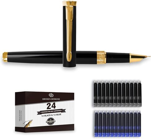 Dryden Designs Fine Nib Fountain Pen - Red - Smooth Elegant Writing with Fine Nib and Ink Converters. in Kuwait