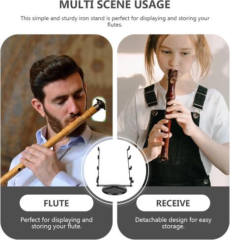 Flute Stand round Base, Iron Flute Display Rack, Household Dizi Storage Holder for Desktop Musical Instrument Accessories in Saudi Arabia