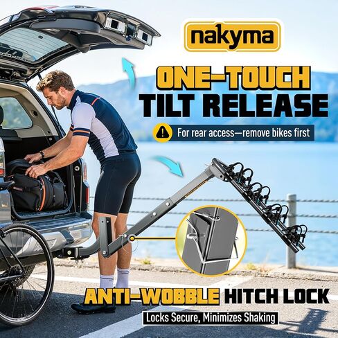 4 حامل وصلة ربط لرف الدراجة (بحد أقصى 240 رطل)، حامل دراجة للسيارة مصنوع من فولاذ SPCC سميك عالي القوة، تصميم مضاد للتمايل، حامل دراجة هوائية للسيارة وسيارات الدفع الرباعي والشاحنة 2 بوصة in Kuwait